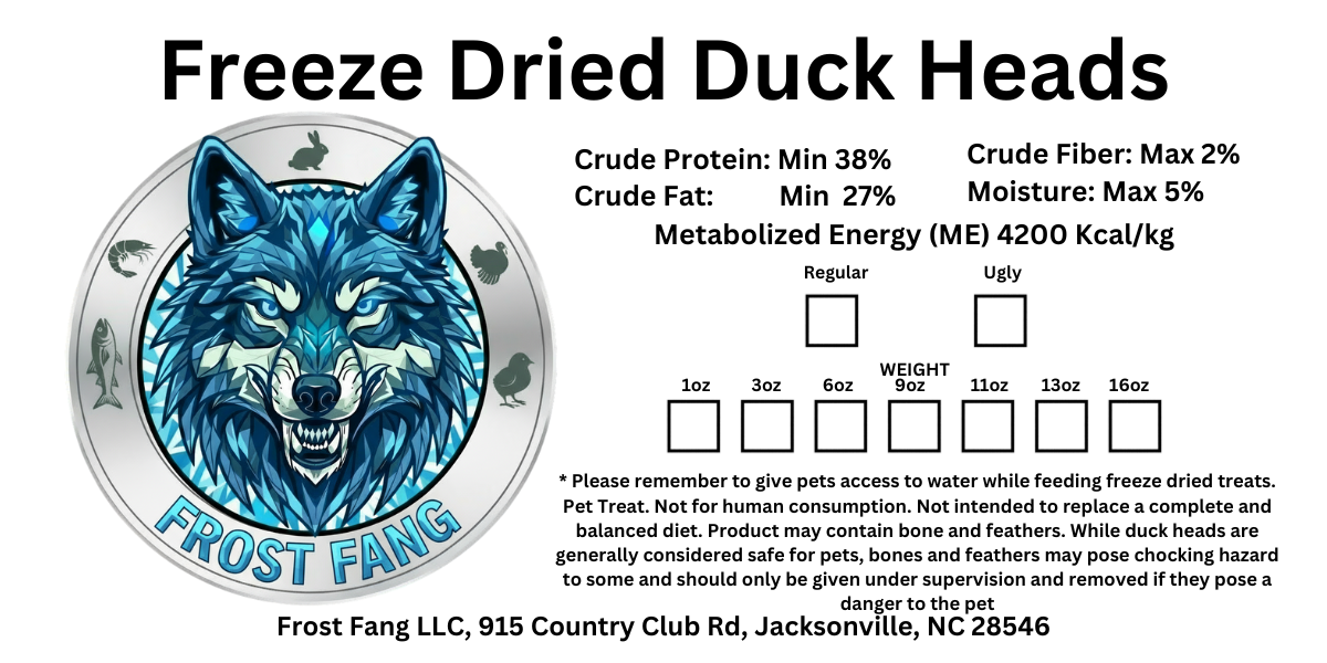 Freeze-Dried Whole Duck Head Dog Treat