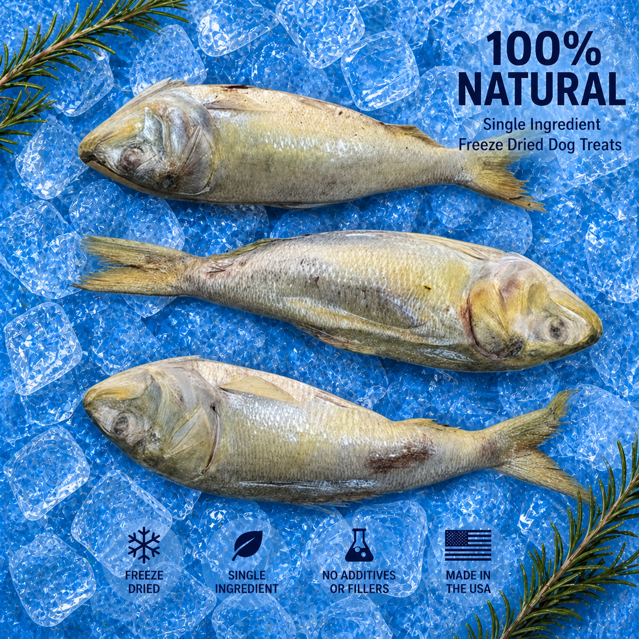 Freeze-Dried Large Menhaden Dog Treats