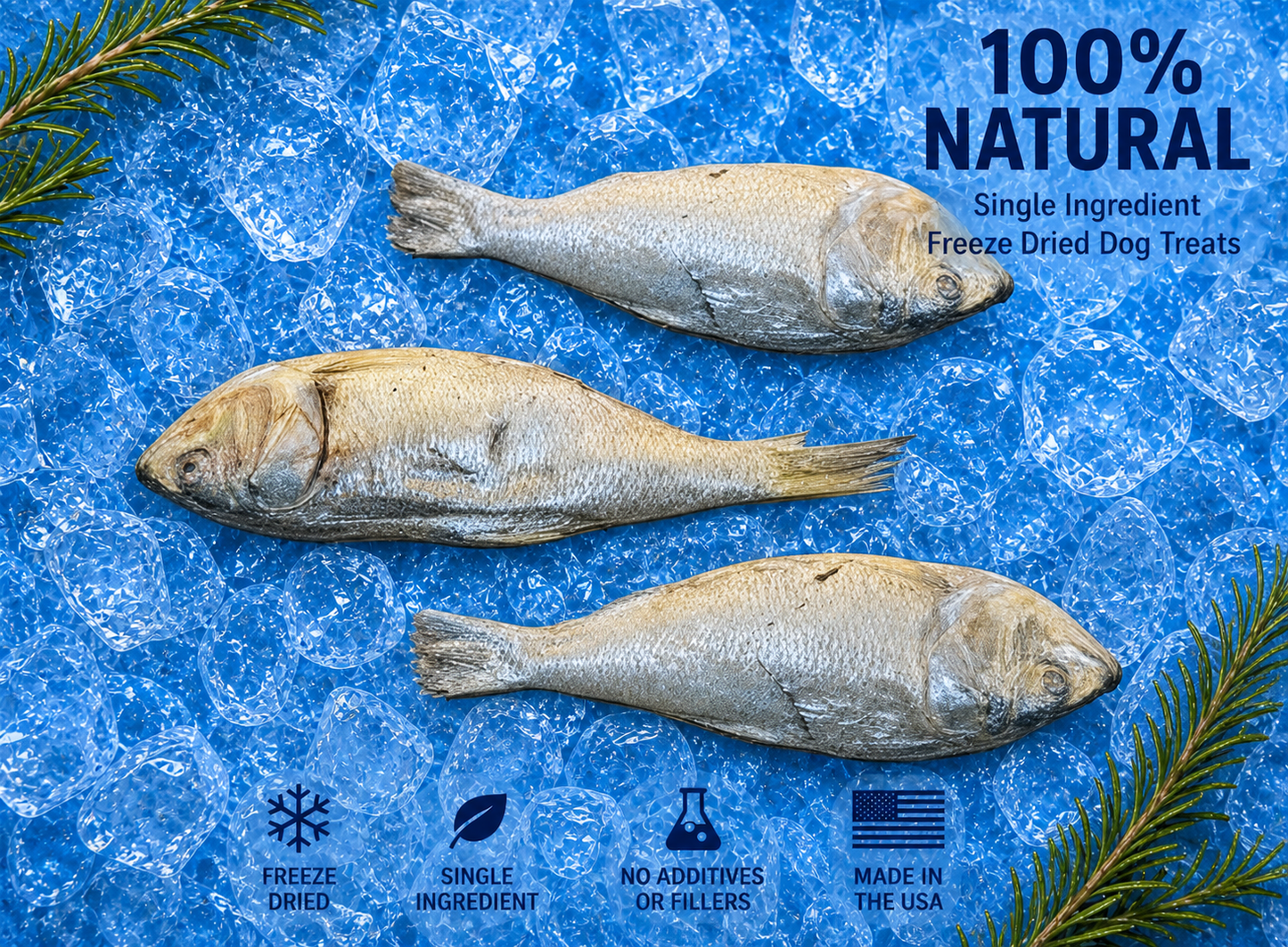 Freeze-Dried Medium Menhaden Dog Treats