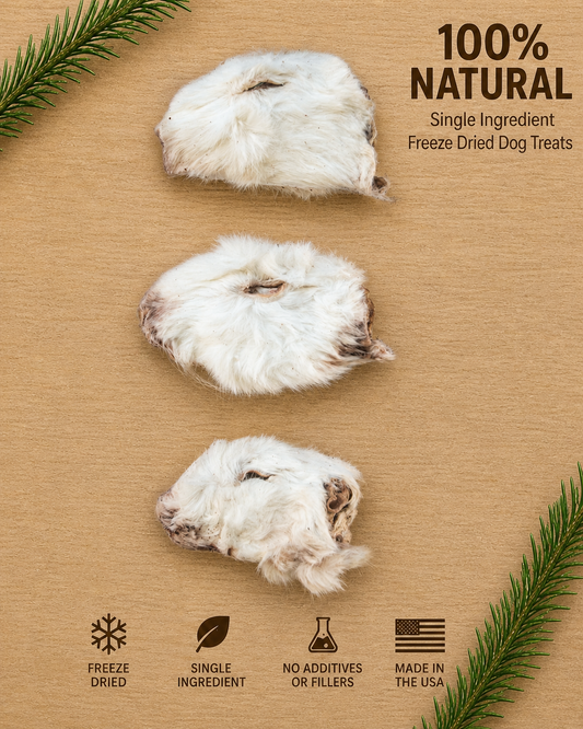 High-Protein Freeze Dried Rabbit Head (Whole) | Natural Single Ingredient Dog Treats