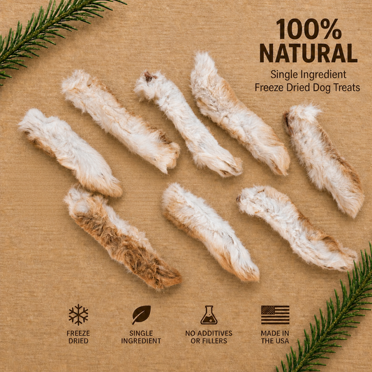 High-Protein Freeze Dried Rabbit Feet (Back) | Natural Single Ingredient Dog Treats
