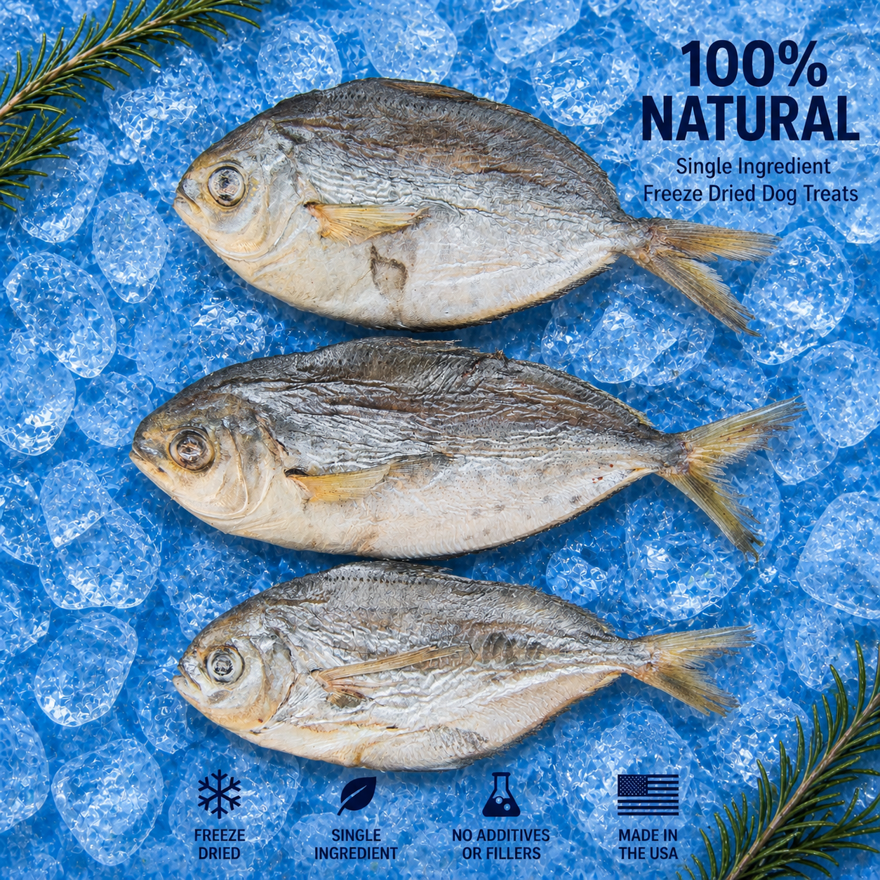 Freeze Dried Butterfish - Premium Single Ingredient Dog Treats