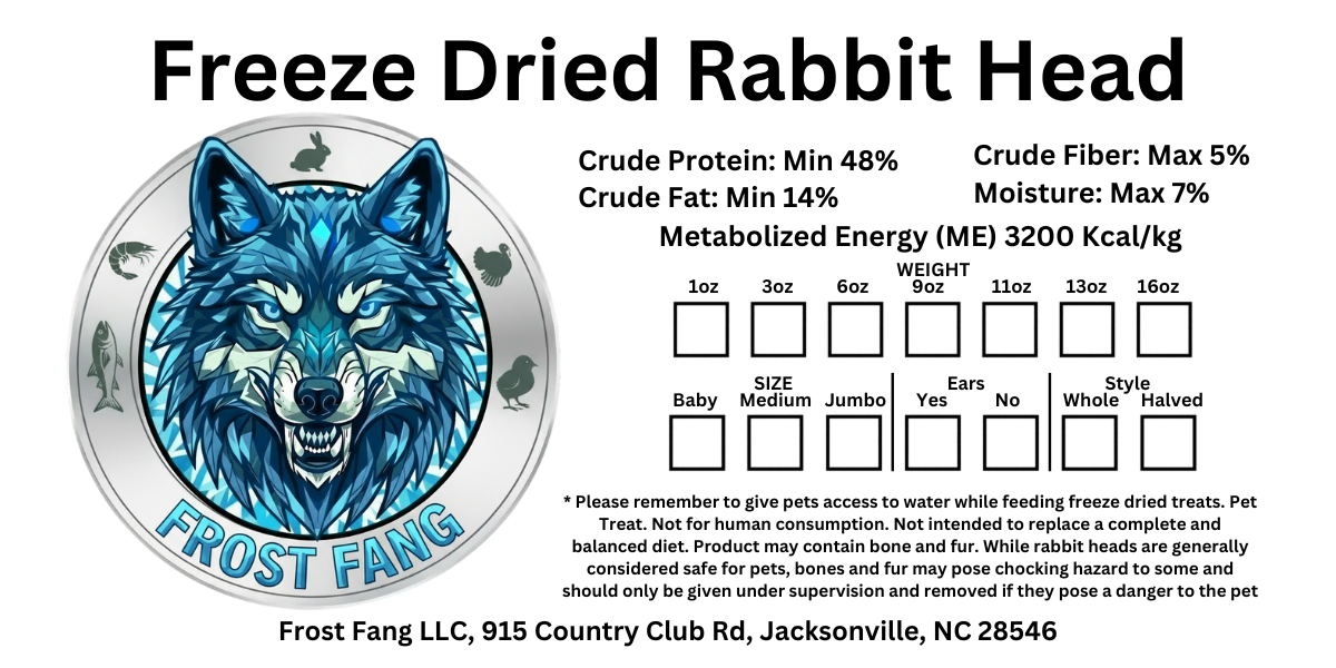 High-Protein Freeze Dried Baby Rabbit Head | Natural Single Ingredient Dog Treats