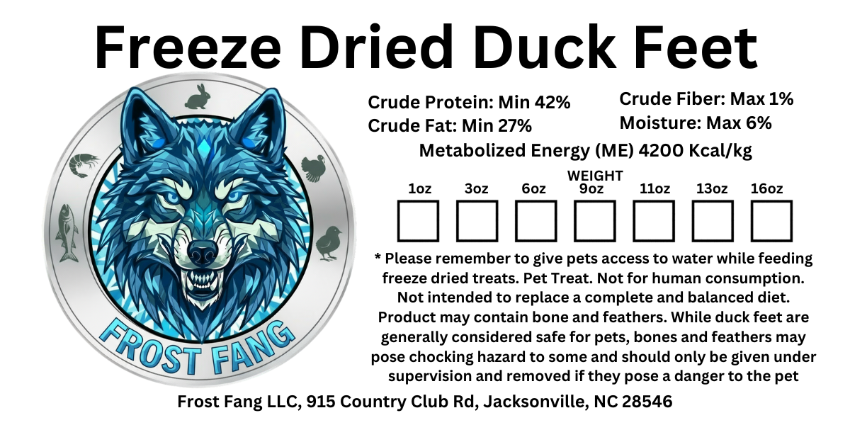 Freeze-Dried Whole Duck Feet Dog Treats