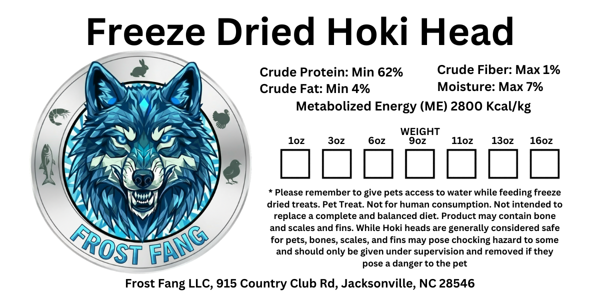 Freeze-Dried Whole Hoki Head Dog Treat