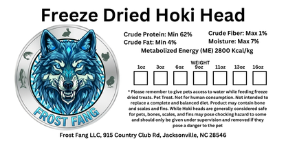 Freeze-Dried Whole Hoki Head Dog Treat